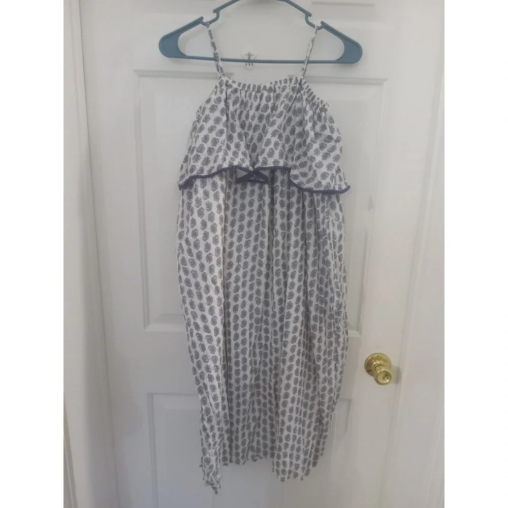 POLO RALPH LAUREN Girls Blue Paisley Gauze Ruffled Maxi Sundress Dress Sz 10 New